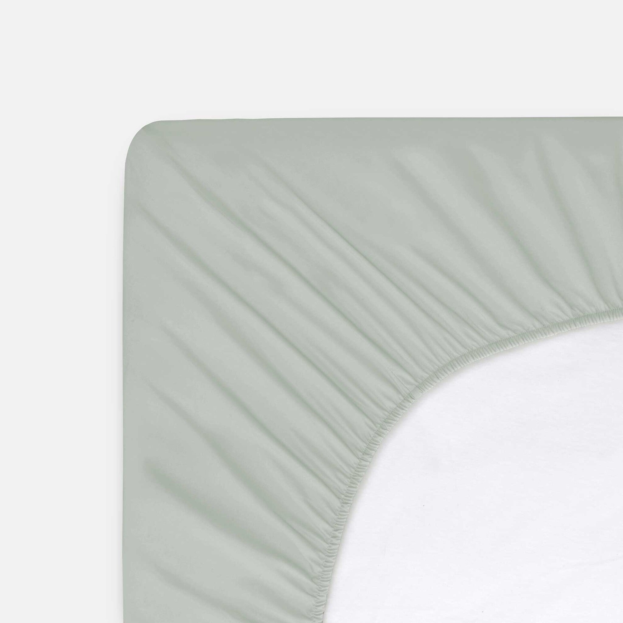Hoeslaken Bed Basics Cotton Grijsgroen