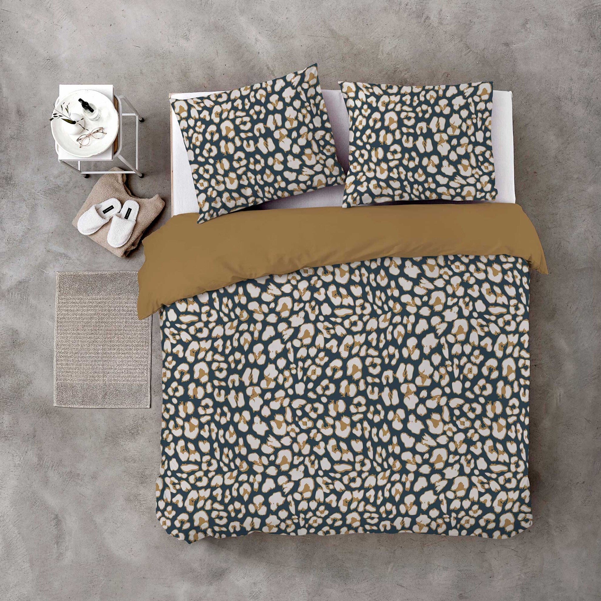 Dekbedovertrek Lazy Leopard Okergeel