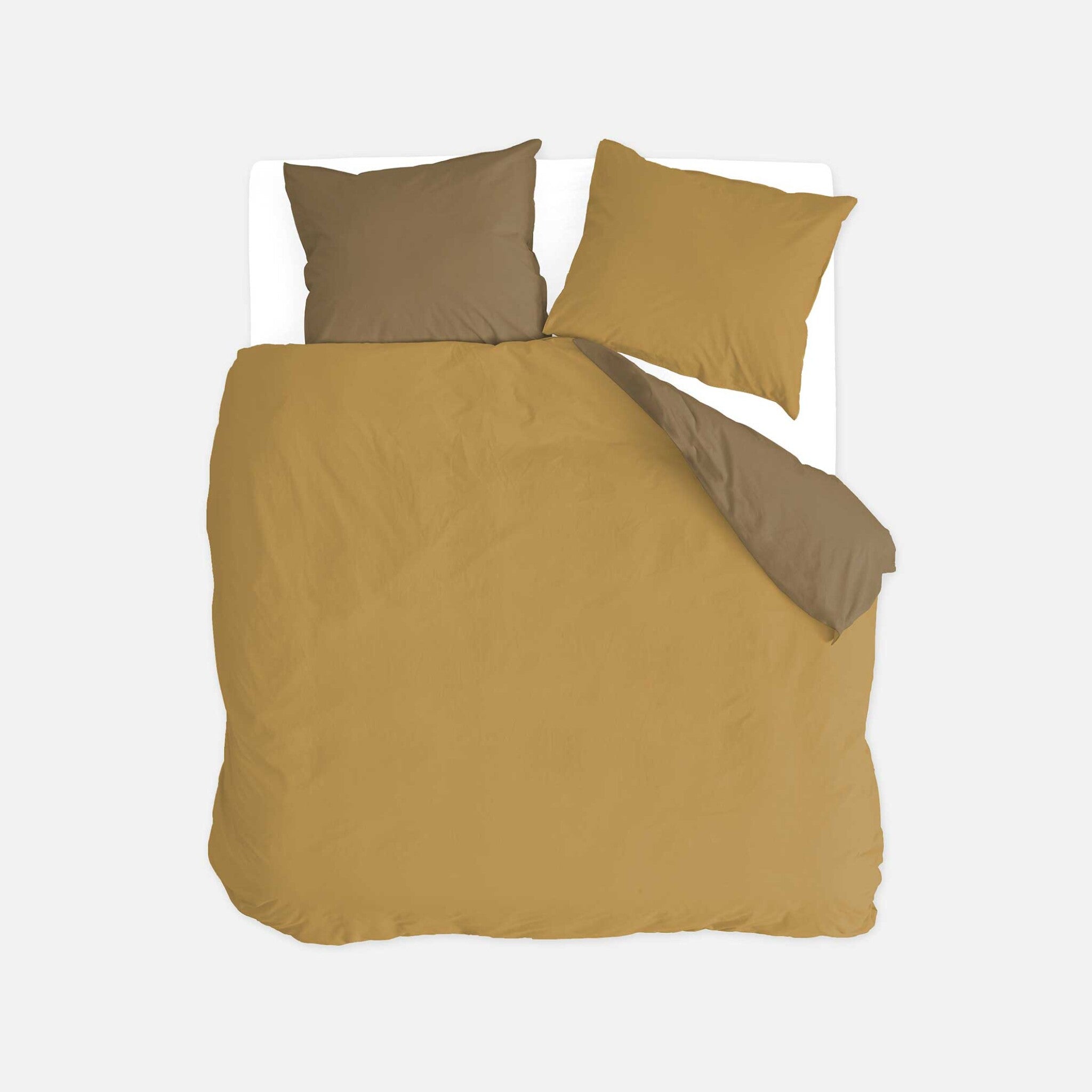 Dekbedovertrek Side Way Geel / Mosterd