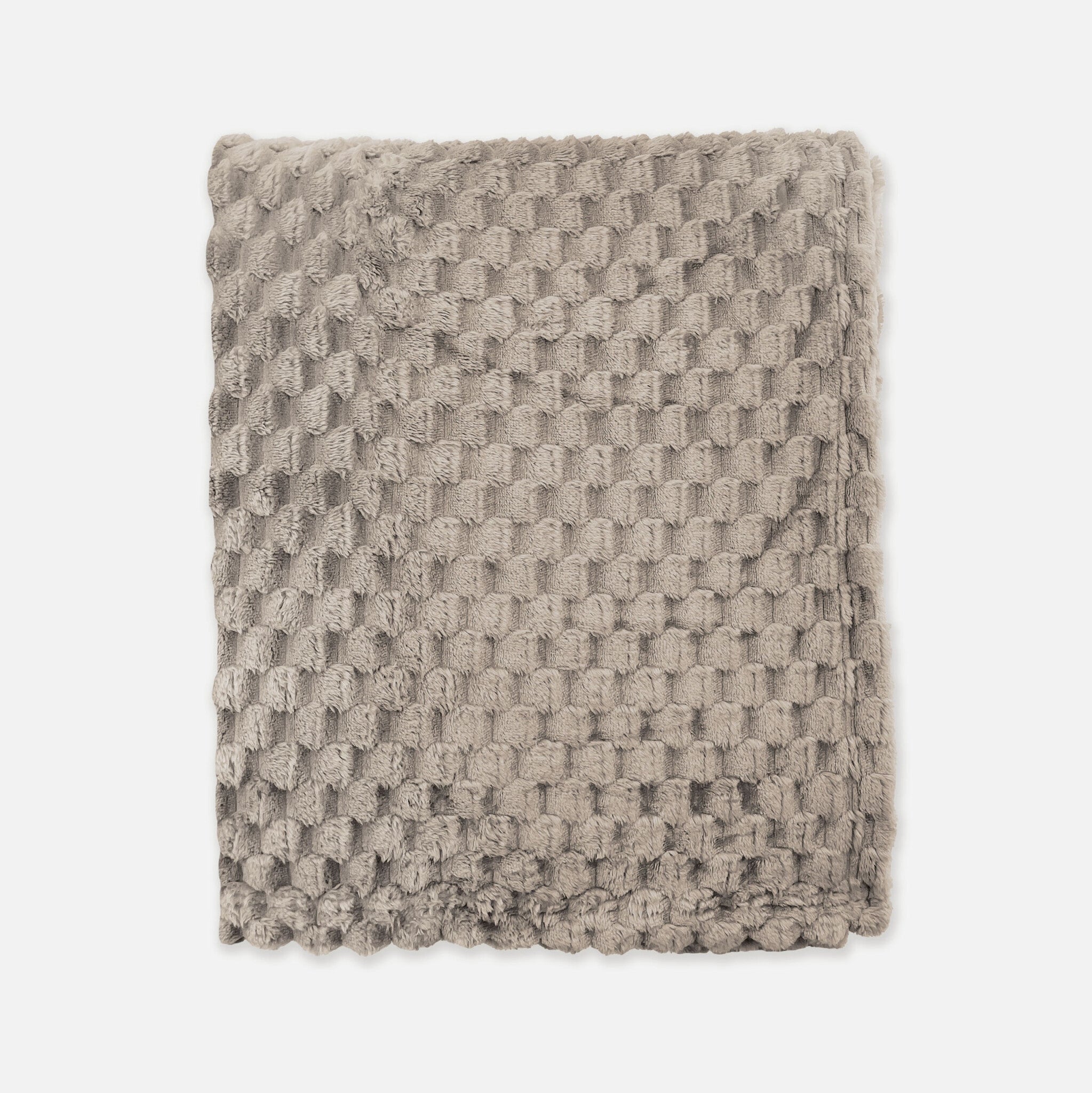 Plaid Fluffy Dots Taupe