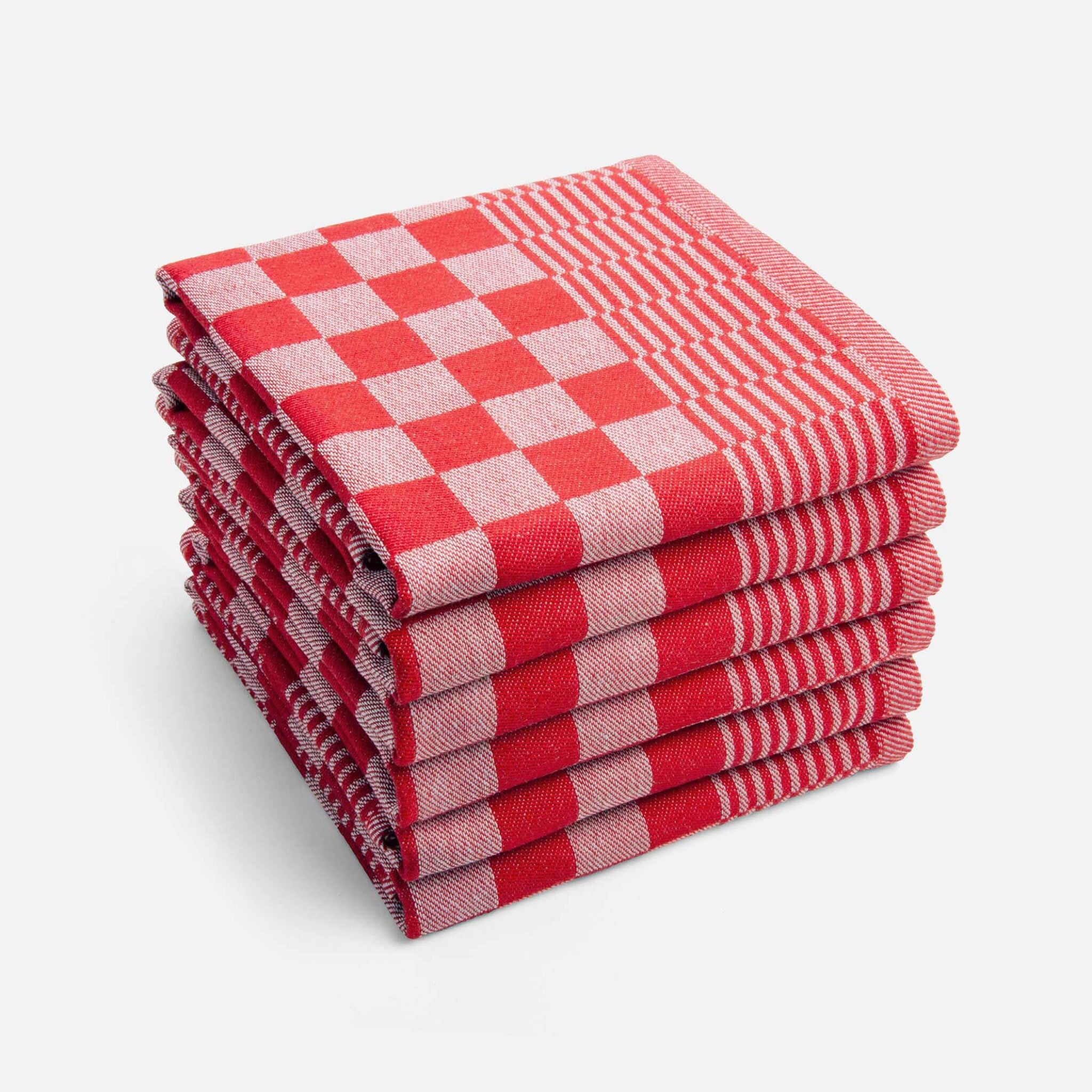 Theedoek Clean & Tidy Rood 6x 50x70