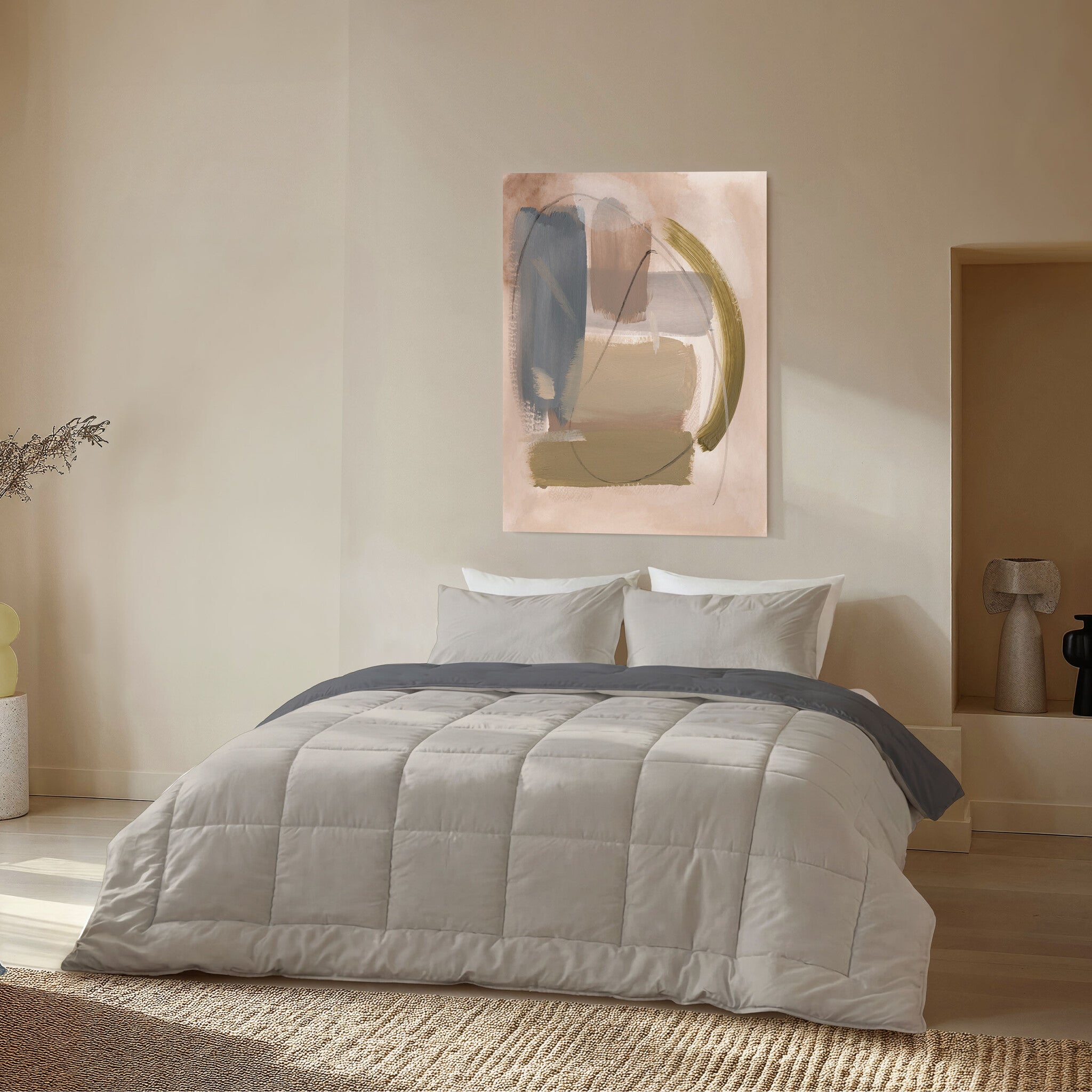 Byrklund - Dekbed Wash & Rest - Zand / Antraciet