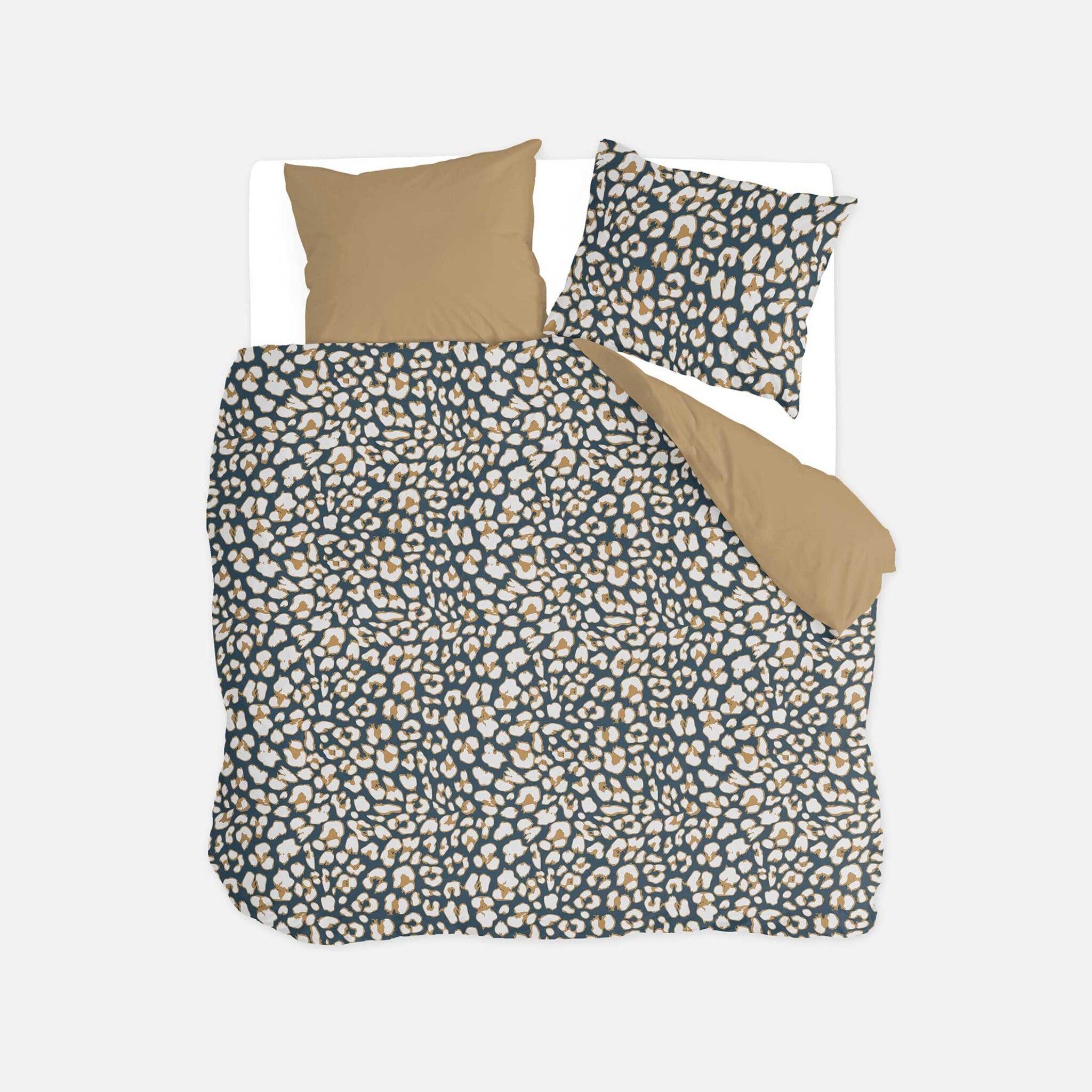 Dekbedovertrek Lazy Leopard Okergeel