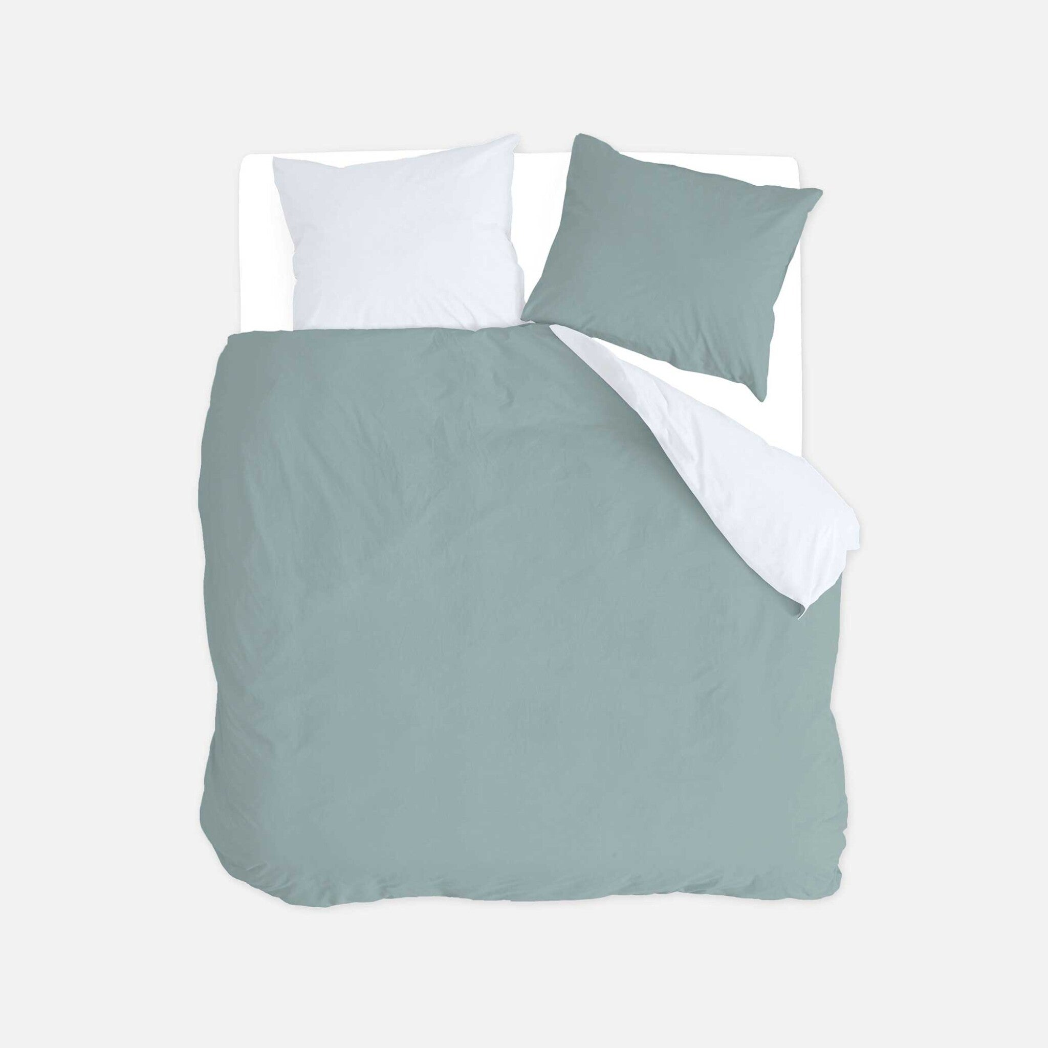 Dekbedovertrek Side Way Jade / Wit