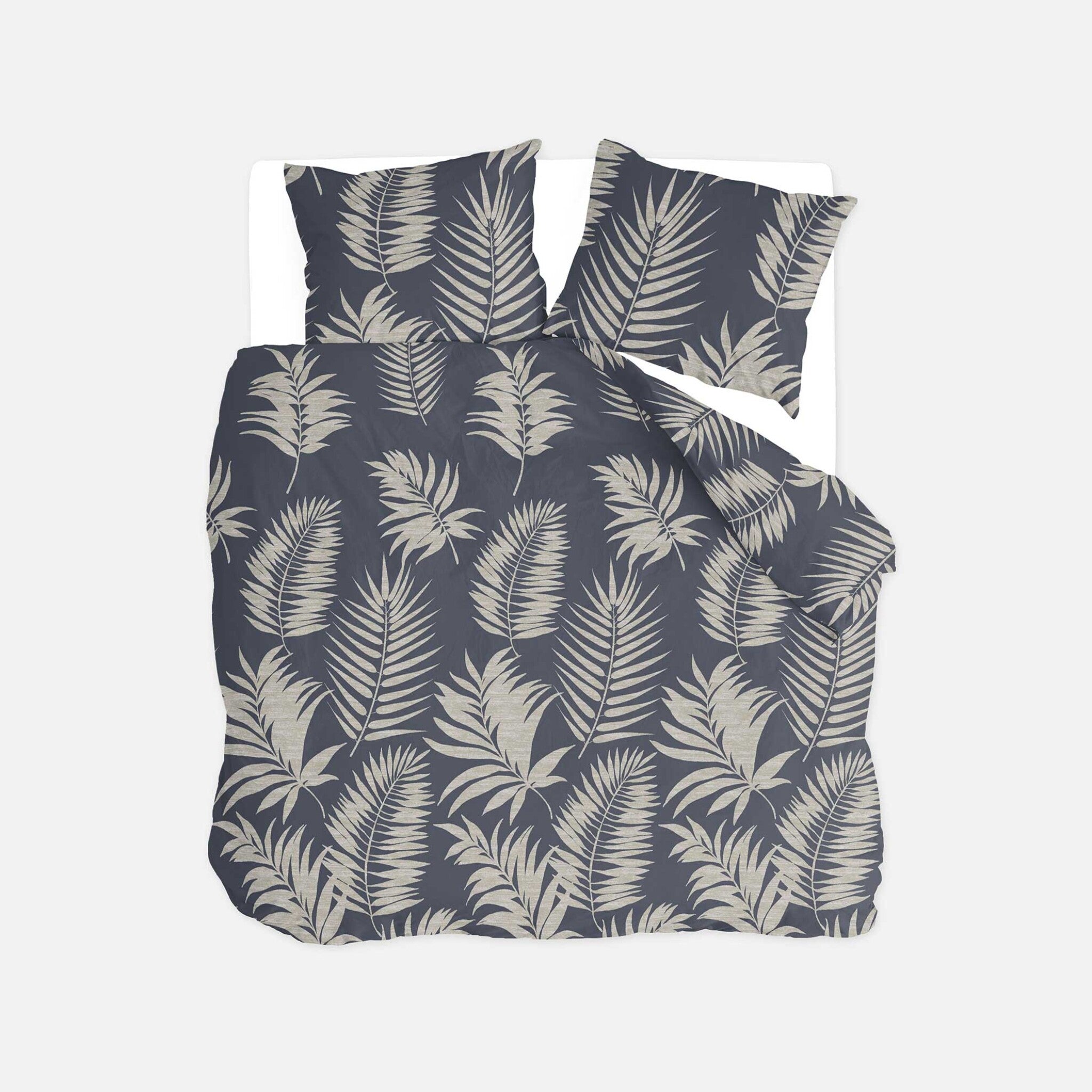 Dekbedovertrek Pretty Palm Grijs / Blauw