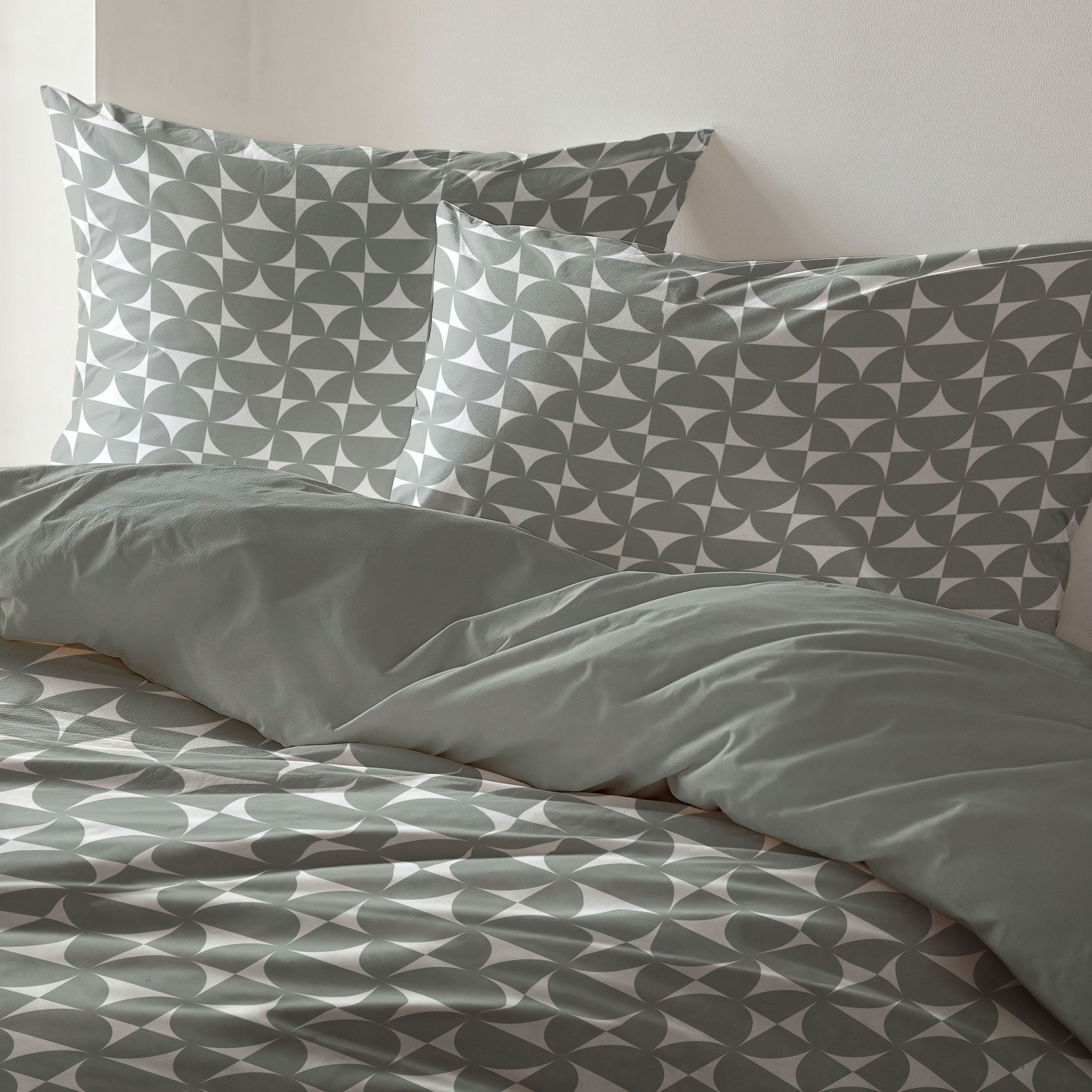 Dekbedovertrek Arc Fusion Groen / Wit