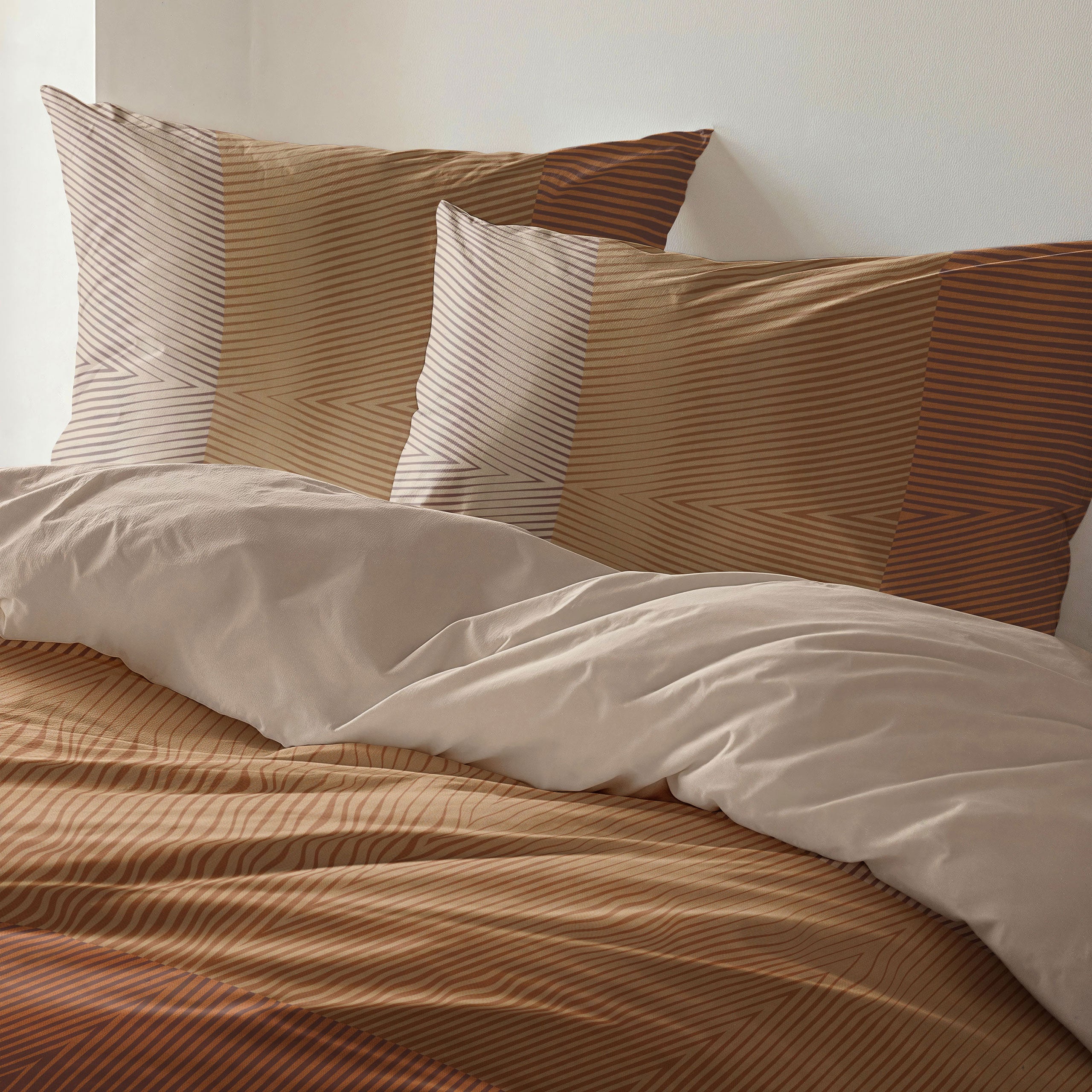 Dekbedovertrek Crossing Stripes Bruin