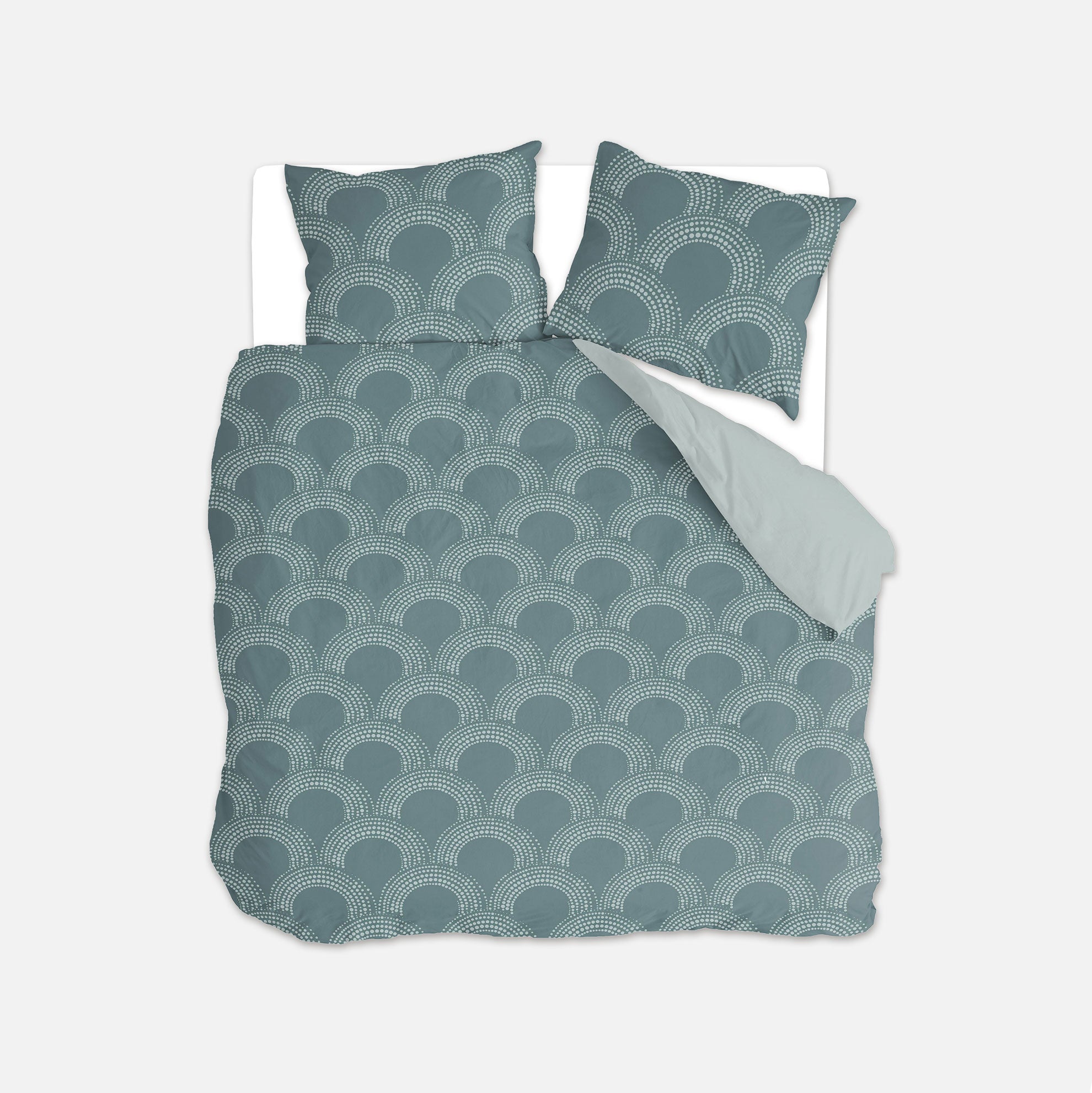 Dekbedovertrek Curved Space Groen