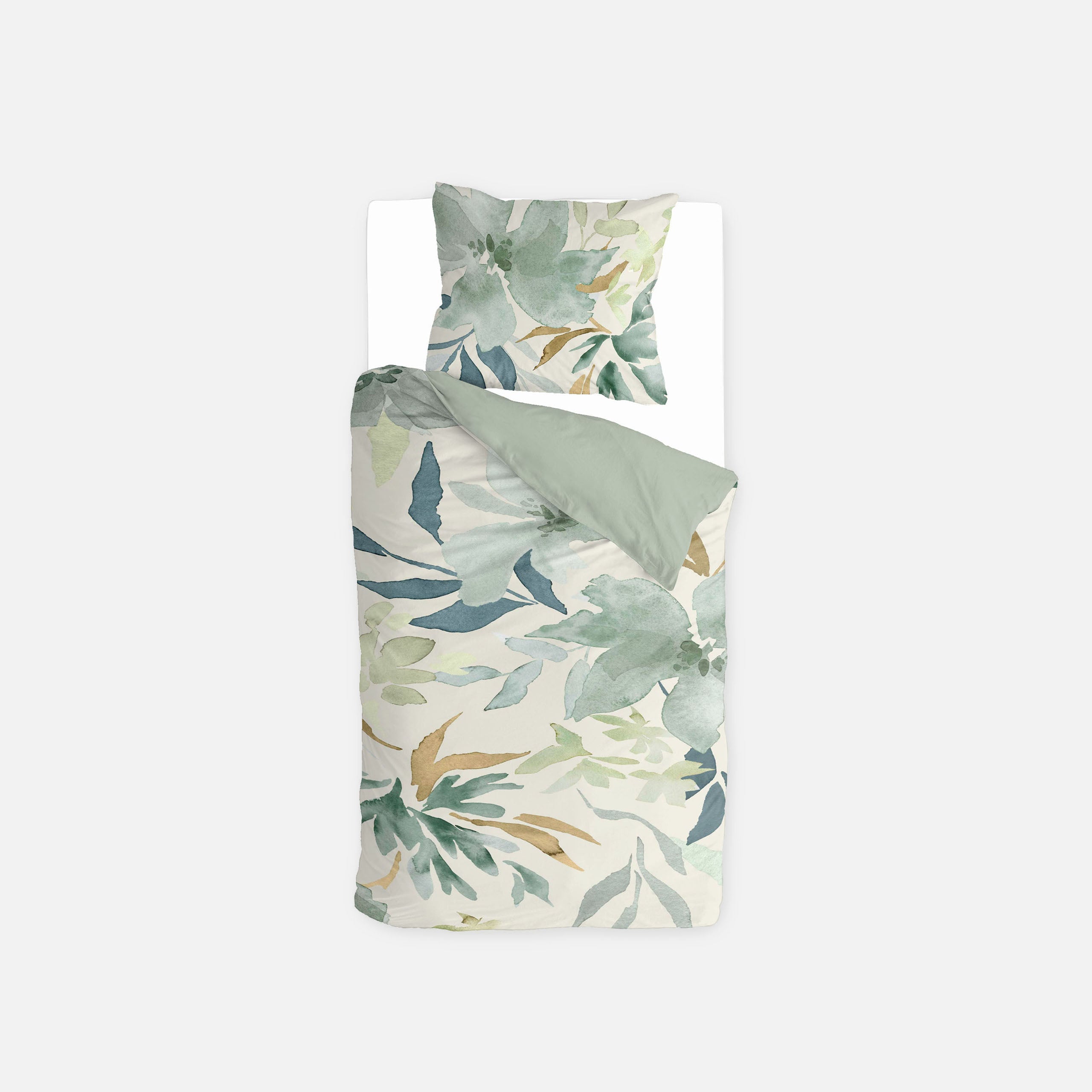 Dekbedovertrek Painted Blooms Groen