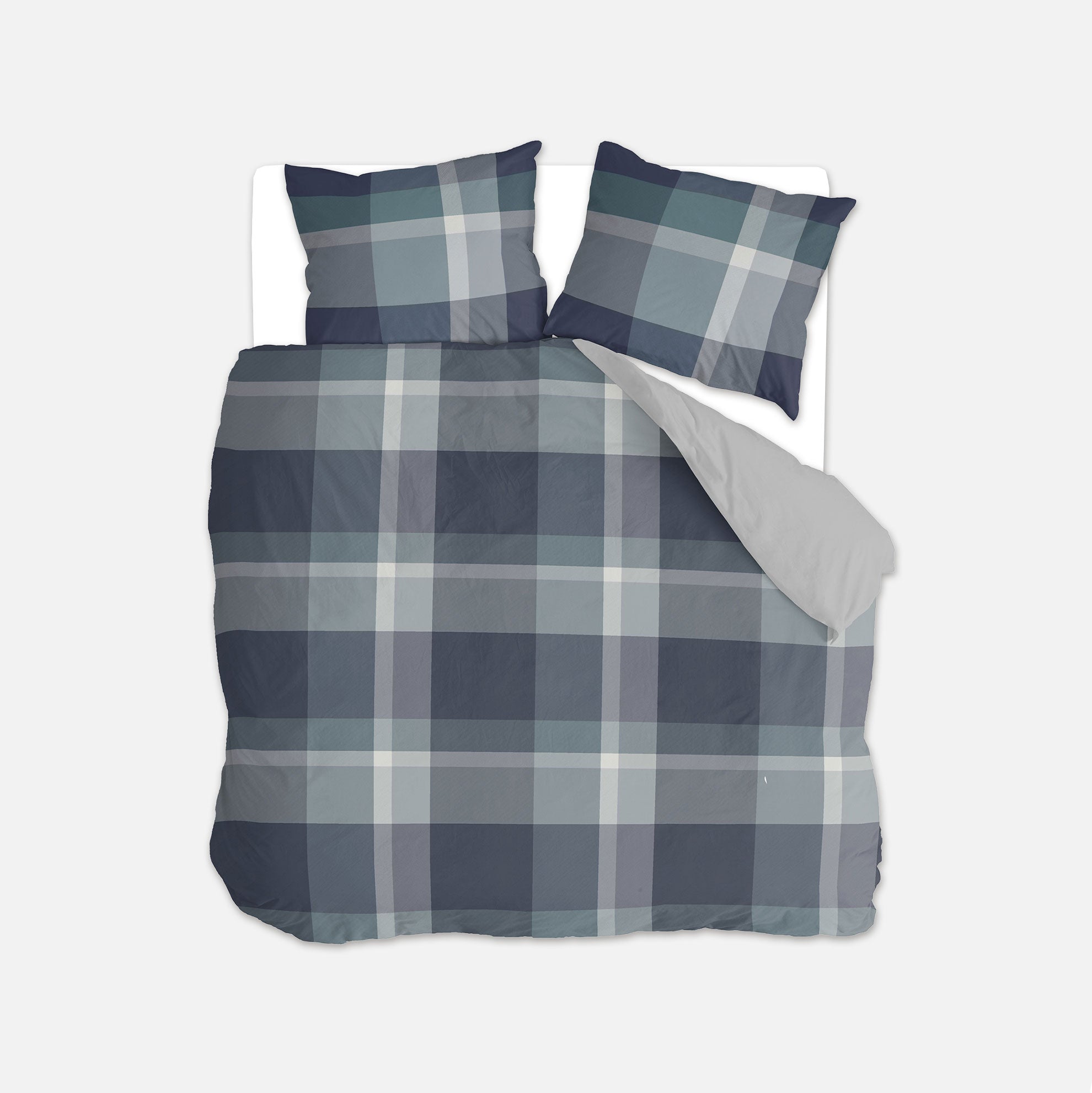 Dekbedovertrek Preppy Squares Blauw