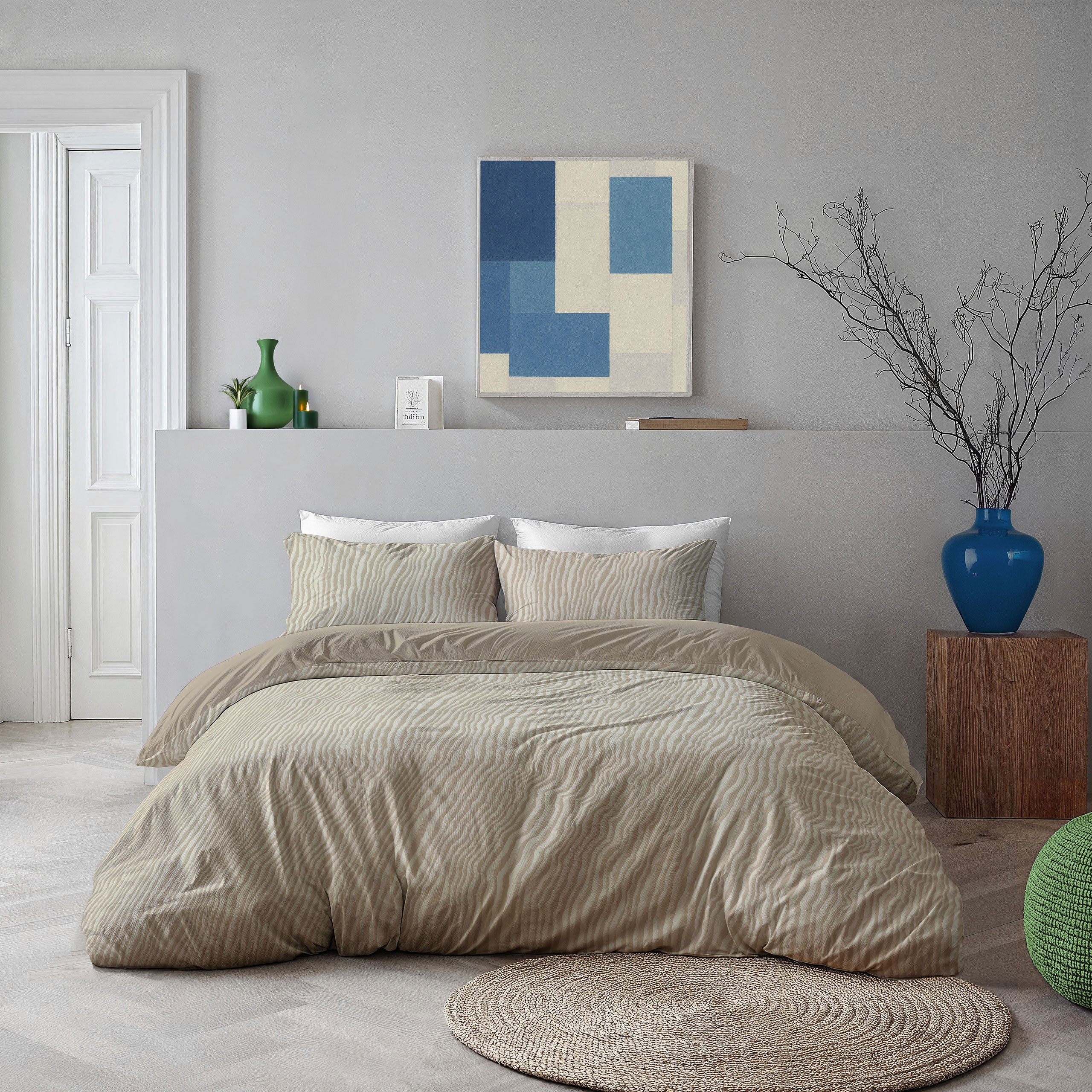 Dekbedovertrek Sandy Lines Beige