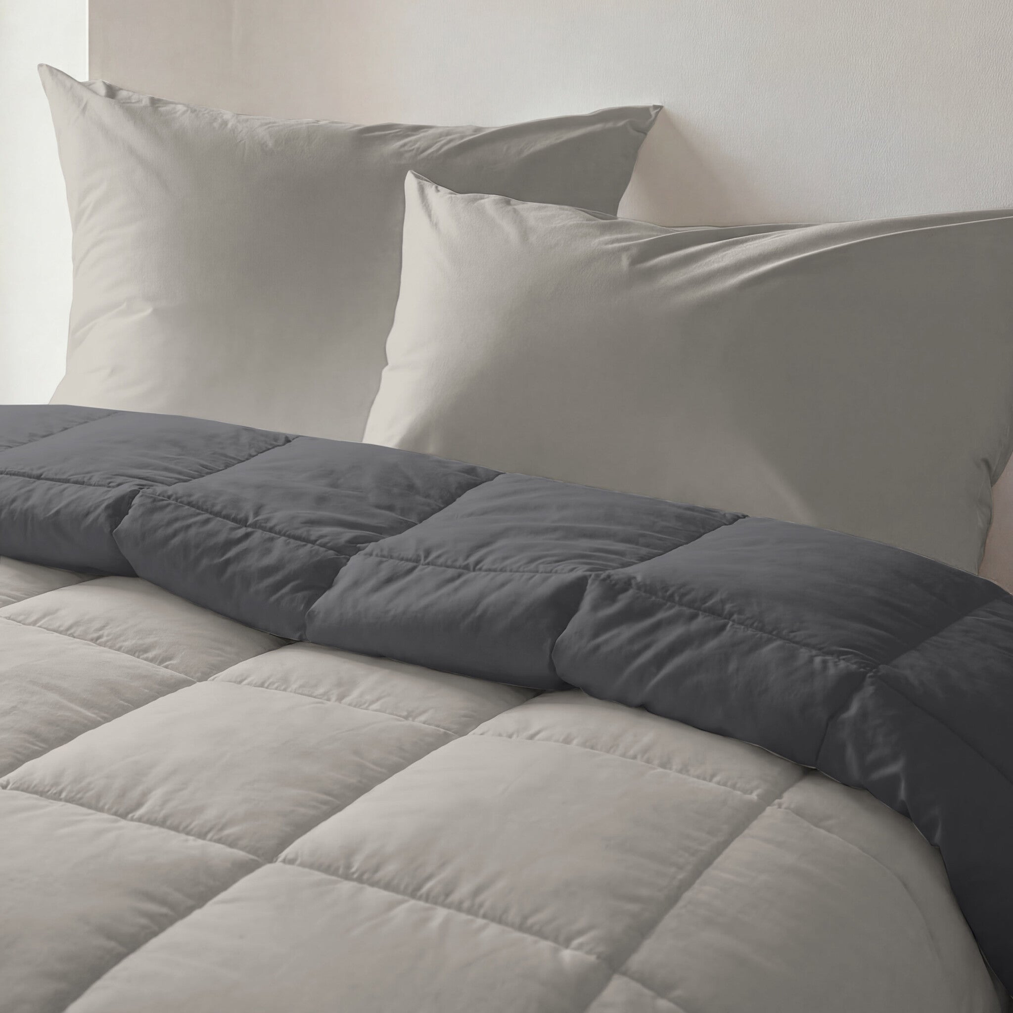 Byrklund - Dekbed Wash & Rest - Zand / Antraciet