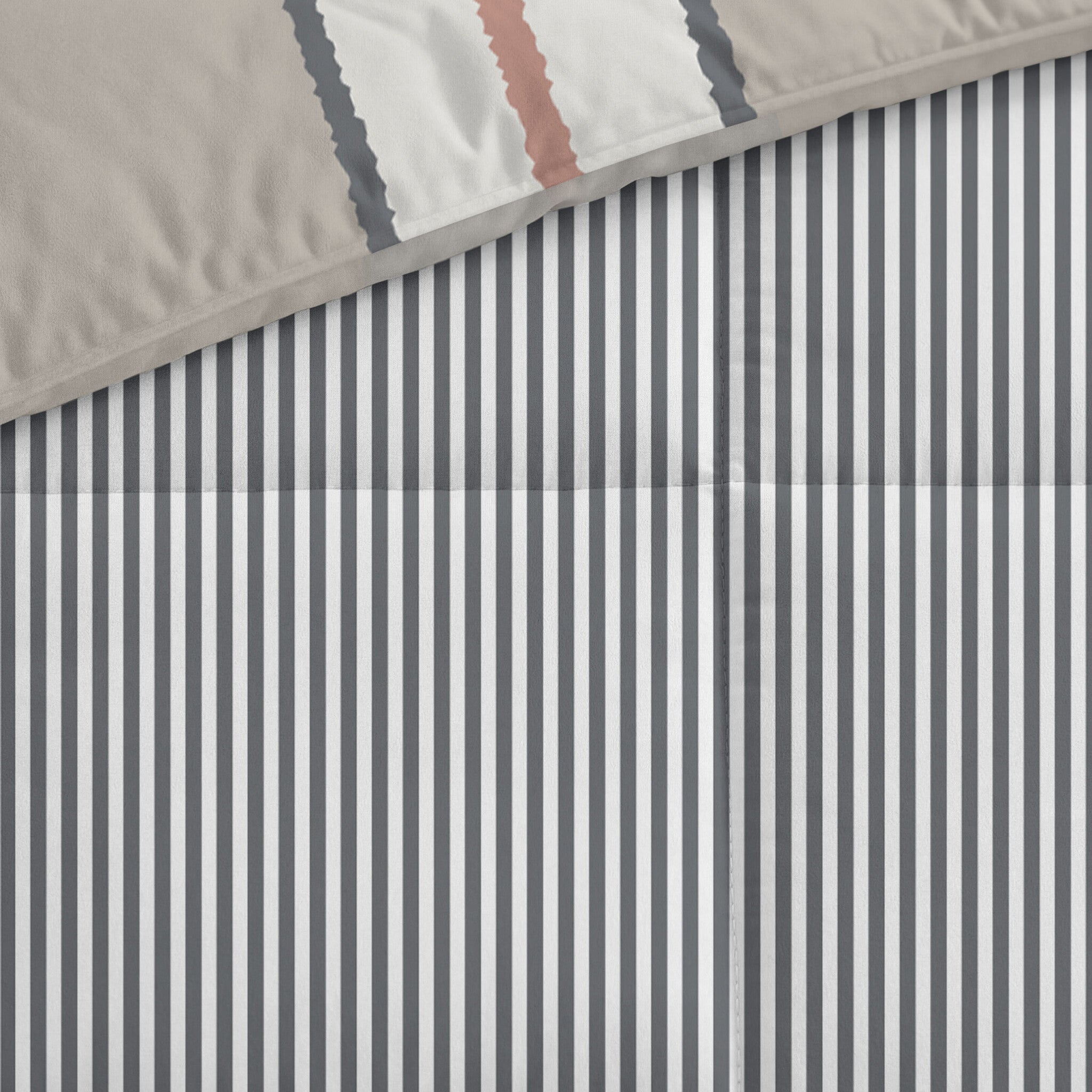 Byrklund - Dekbed Lined Up - Zand / Antraciet