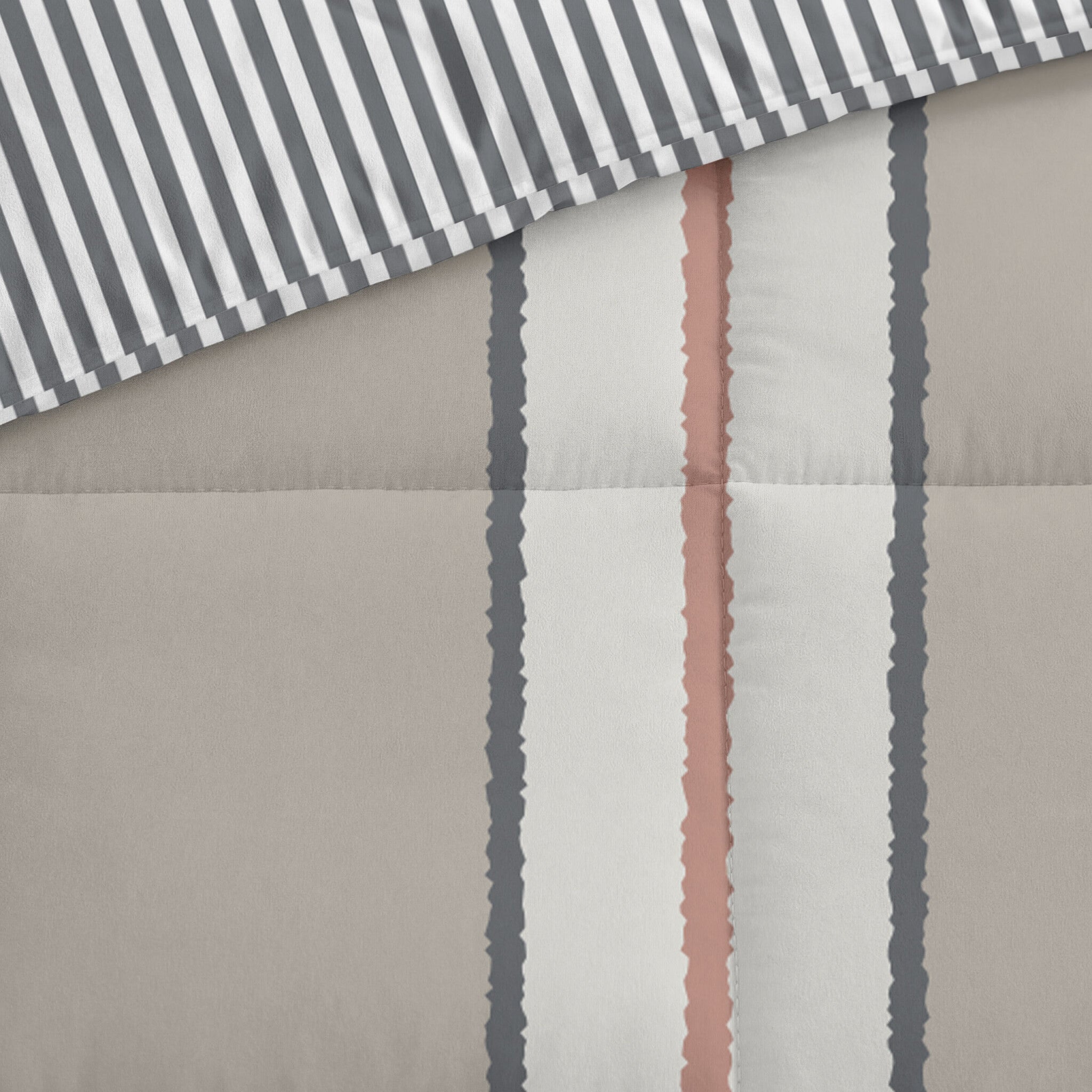 Byrklund - Dekbed Lined Up - Zand / Antraciet