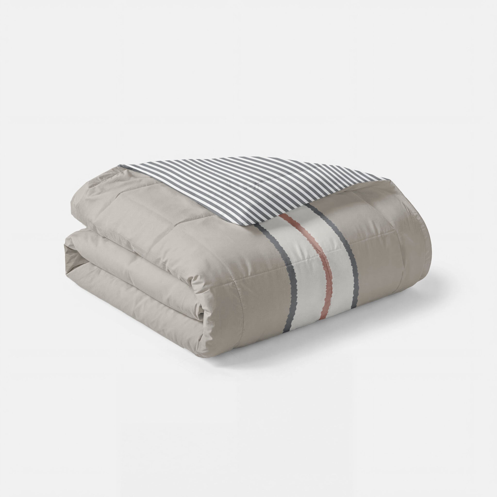 Byrklund - Dekbed Lined Up - Zand / Antraciet