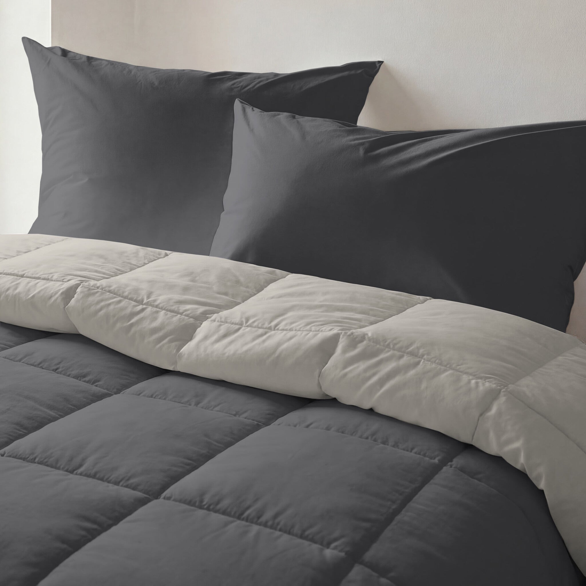 Byrklund - Dekbed Wash & Rest - Zand / Antraciet