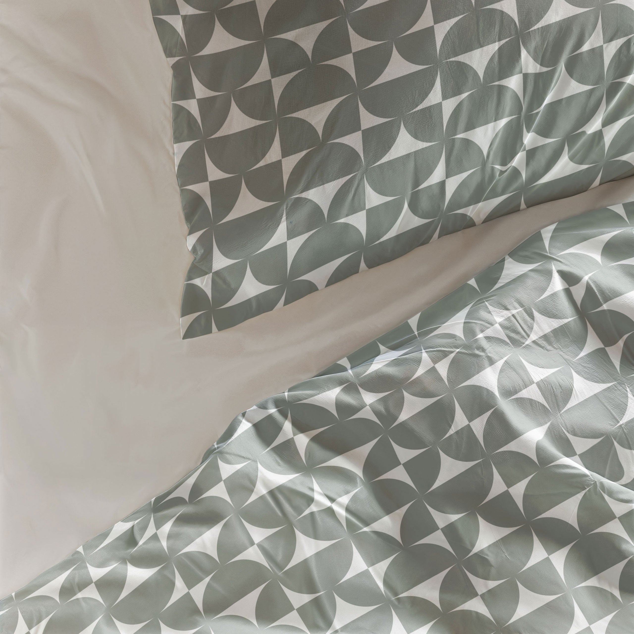 Dekbedovertrek Arc Fusion Groen / Wit