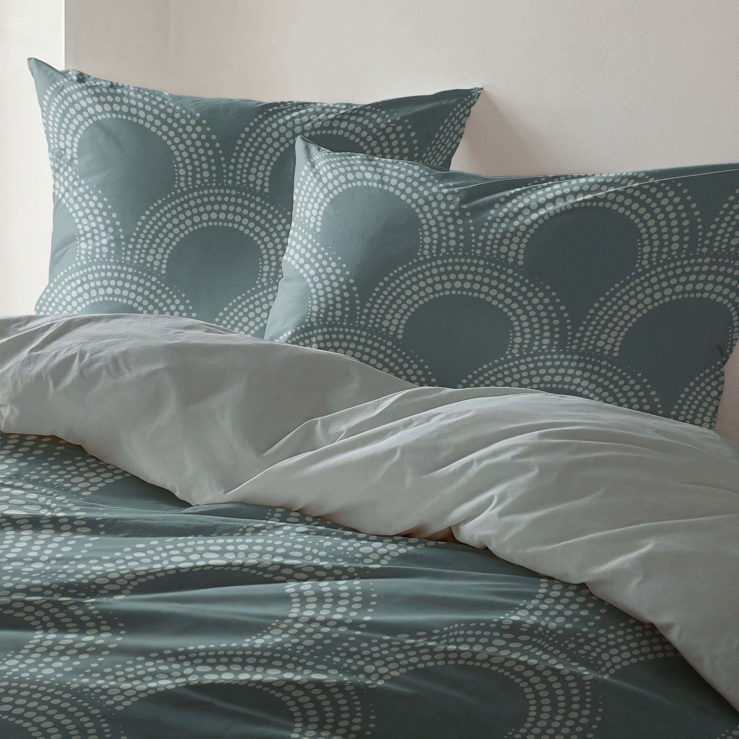 Dekbedovertrek Curved Space Groen