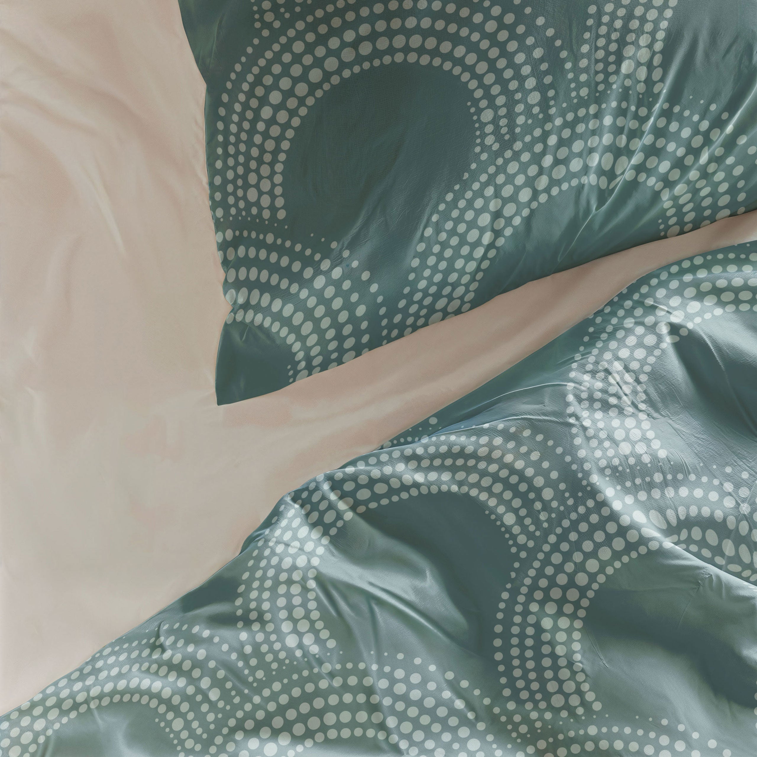 Dekbedovertrek Curved Space Groen