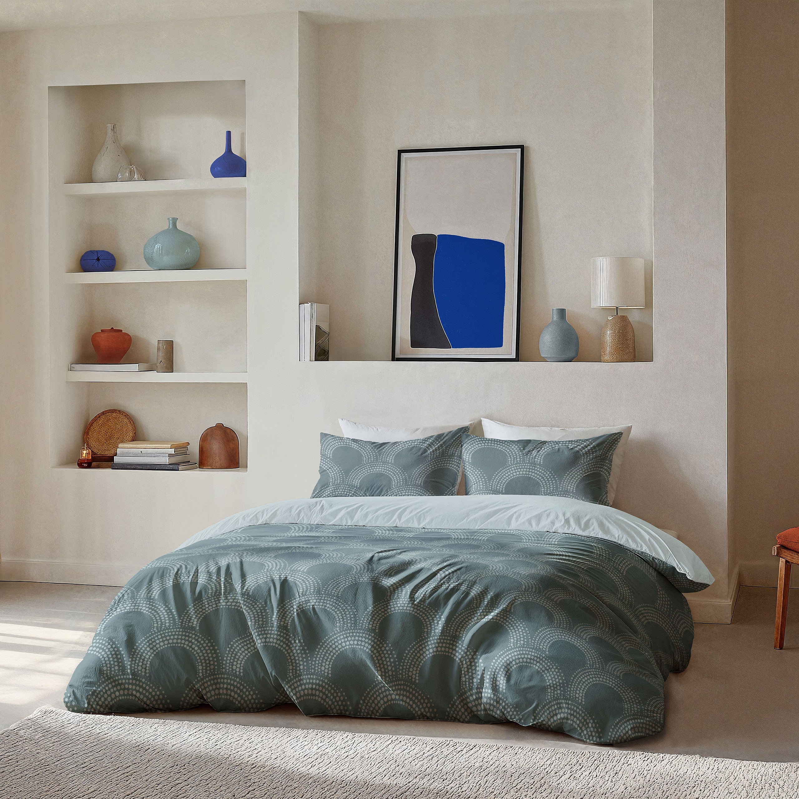 Dekbedovertrek Curved Space Groen