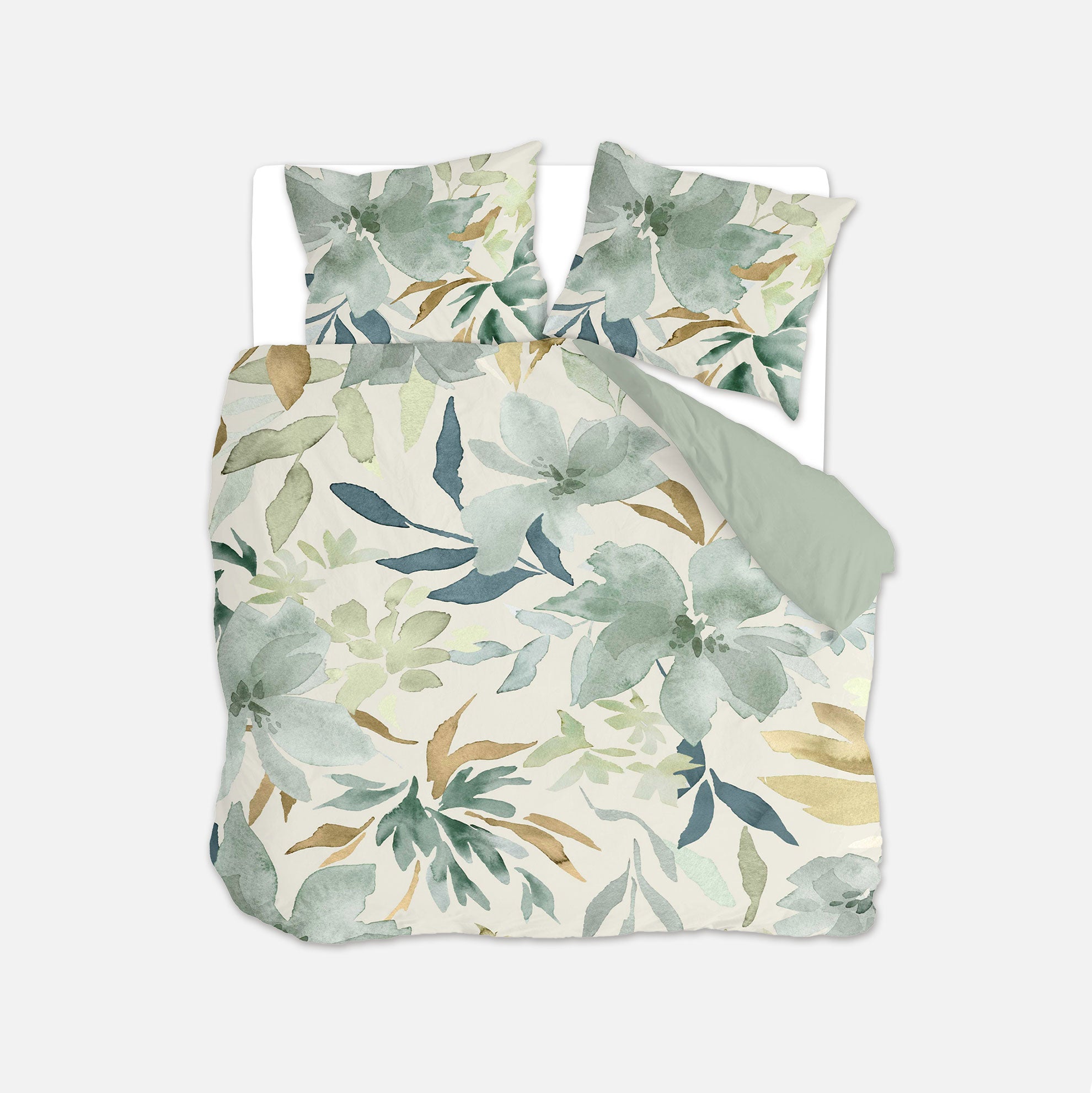Dekbedovertrek Painted Blooms Groen