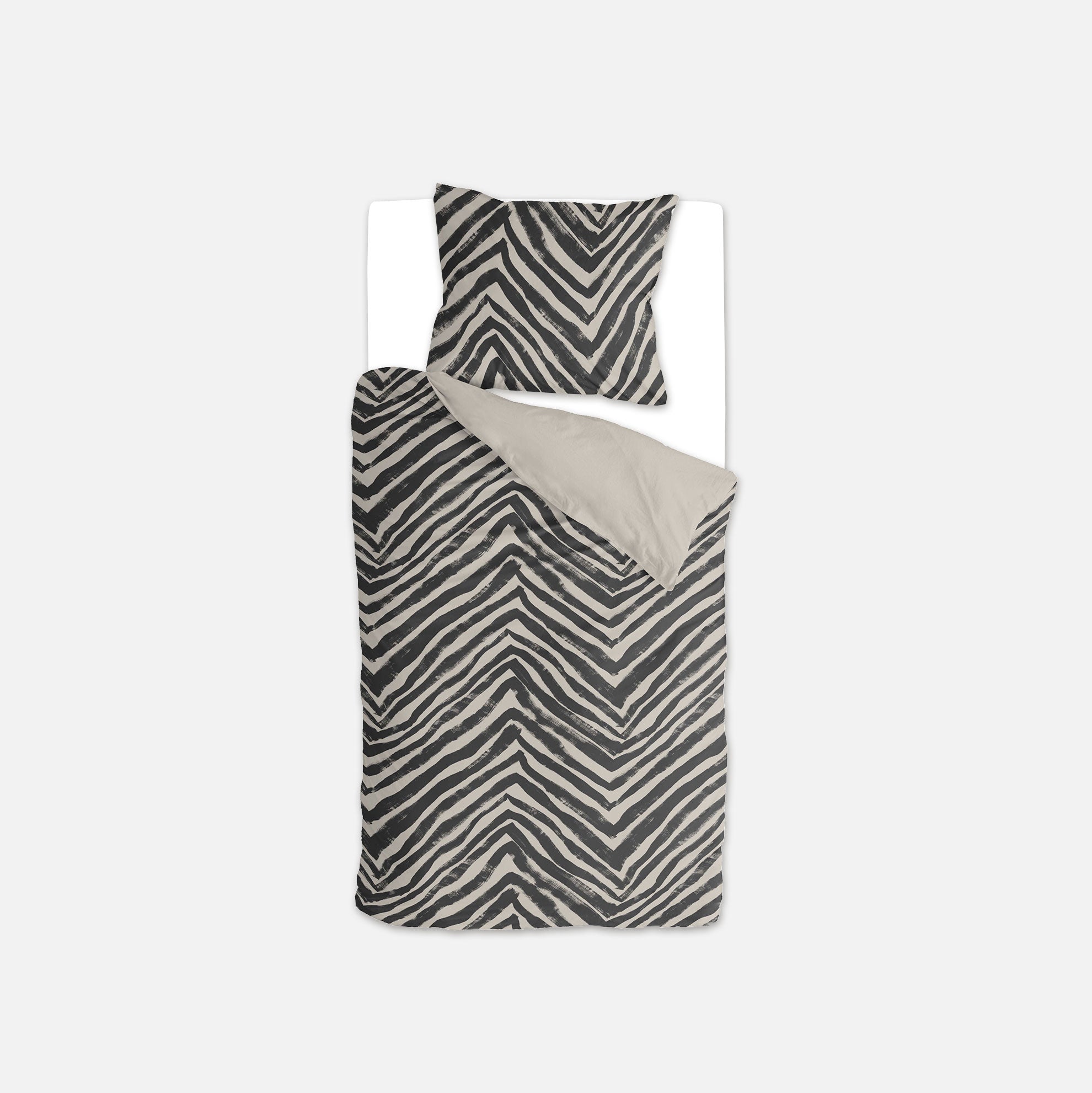 Dekbedovertrek Zanny Zebra Zwart / Beige