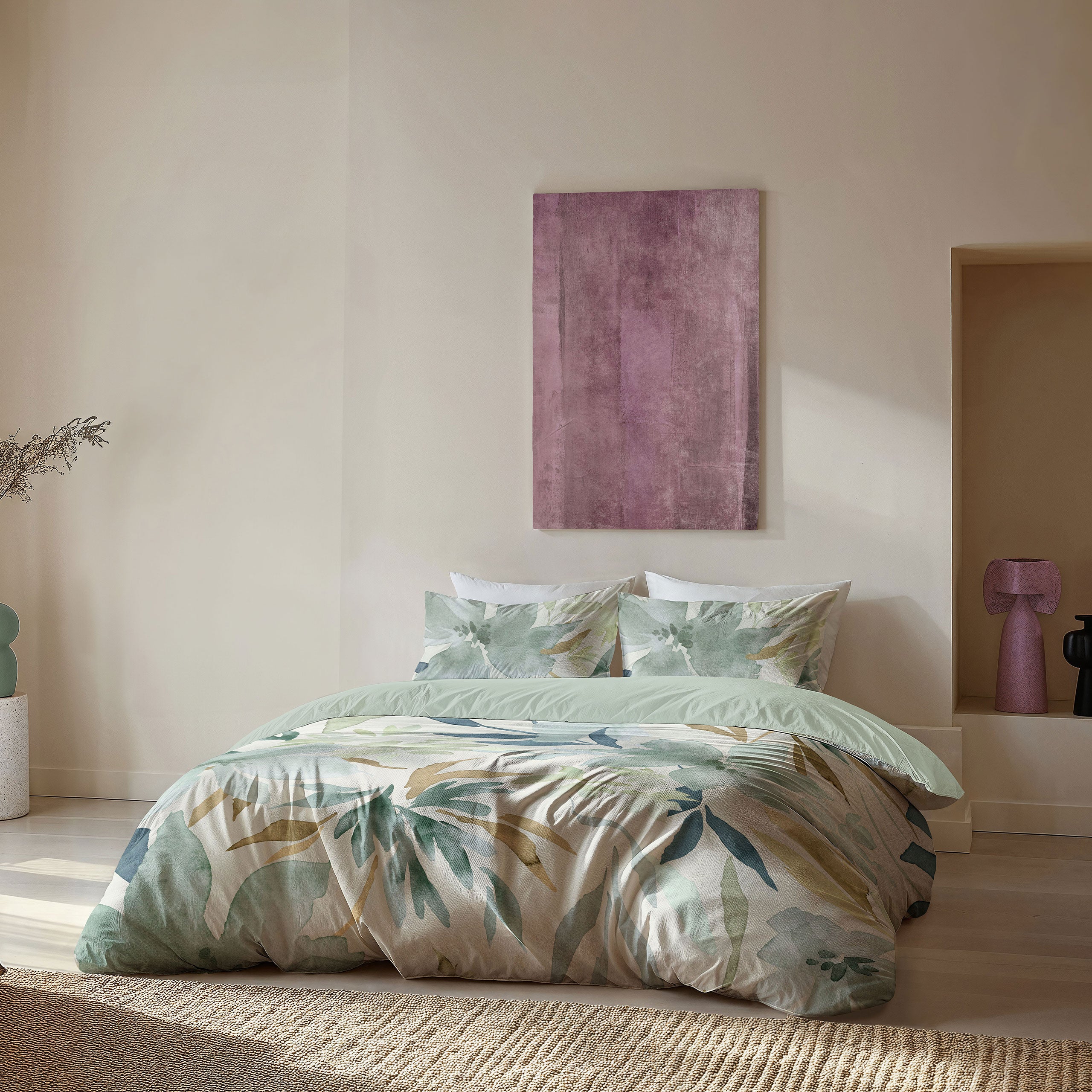 Dekbedovertrek Painted Blooms Groen