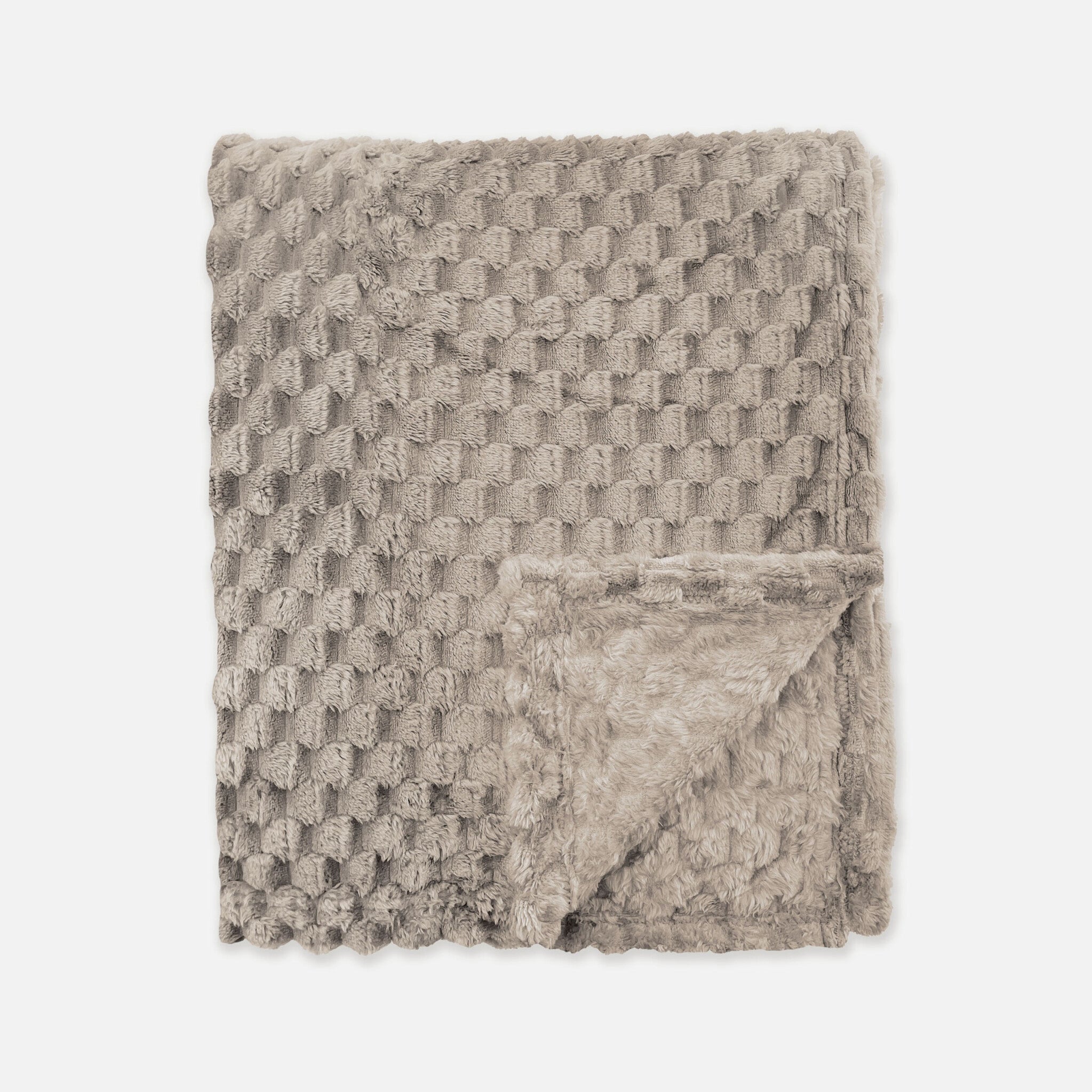 Plaid Fluffy Dots Taupe